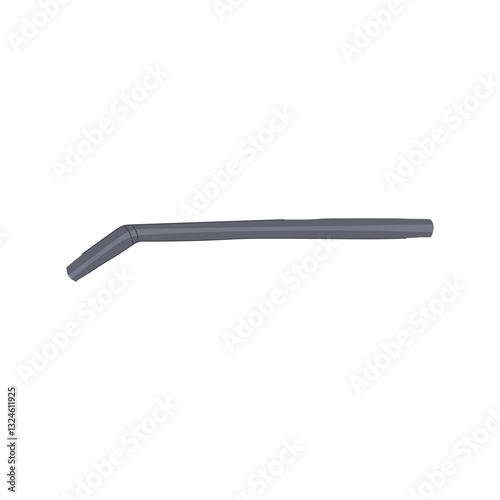 friendly stainless steel straw cartoon vector illustration