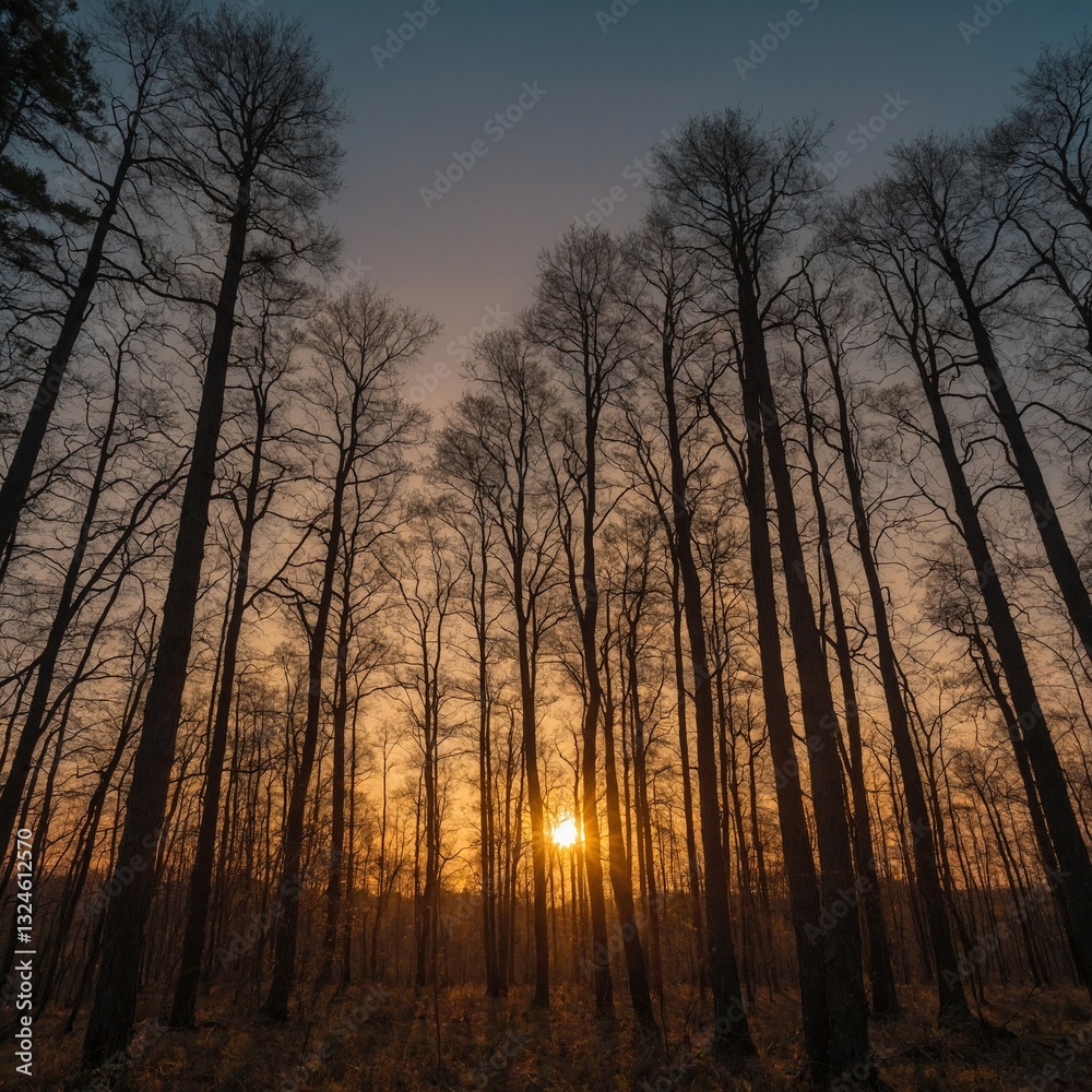 Obraz premium sunset in the forest