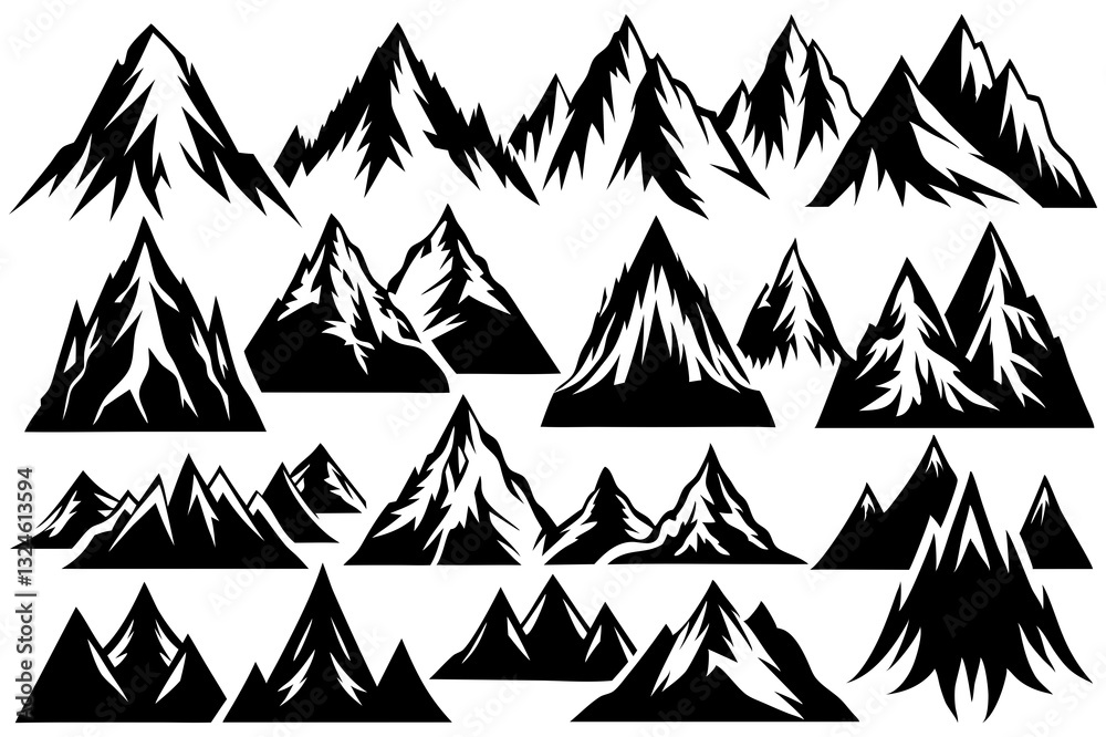 Obraz premium set of mountain illustration vector
