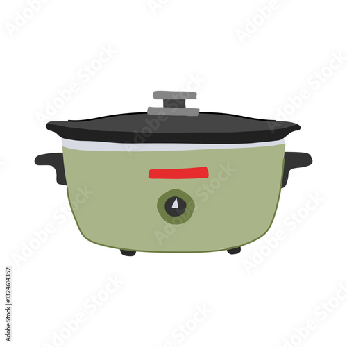 vegetables slow cooker cartoon vector illustration