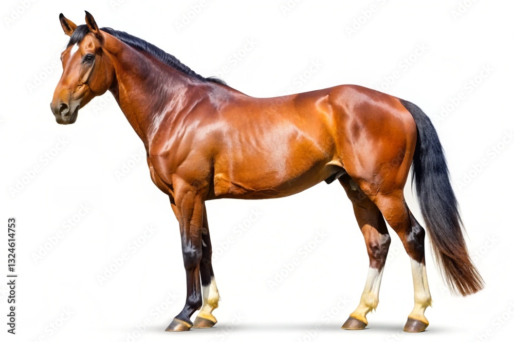 Obraz premium Cleveland bay horse isolated on white background