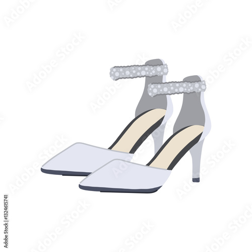 pumps shoes wedding cartoon vector illustration