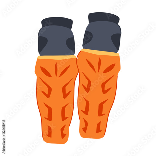 equipment shin guards cartoon vector illustration