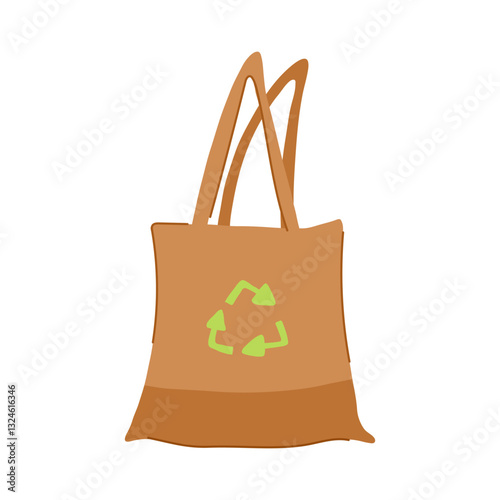 free reusable grocery bag cartoon vector illustration