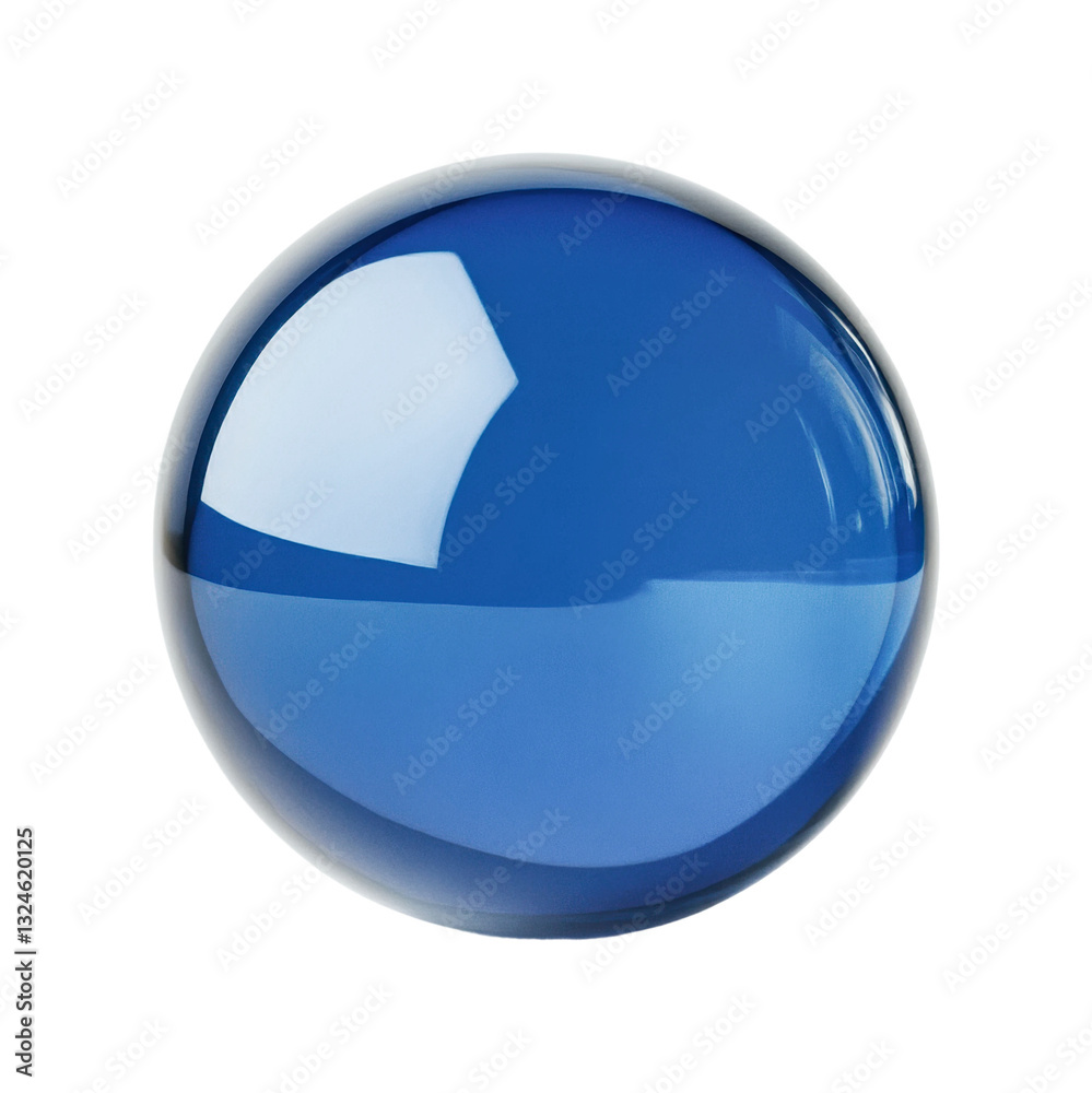 Transparent blue sphere with reflective surface, cut out Transparent blue sphere with reflective surface, cut out