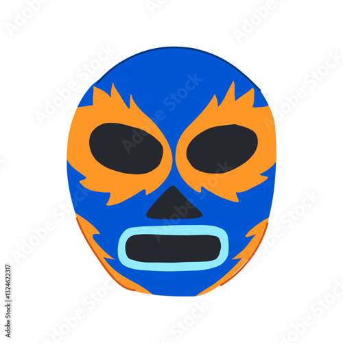 colorful mexican luchador mask cartoon vector illustration