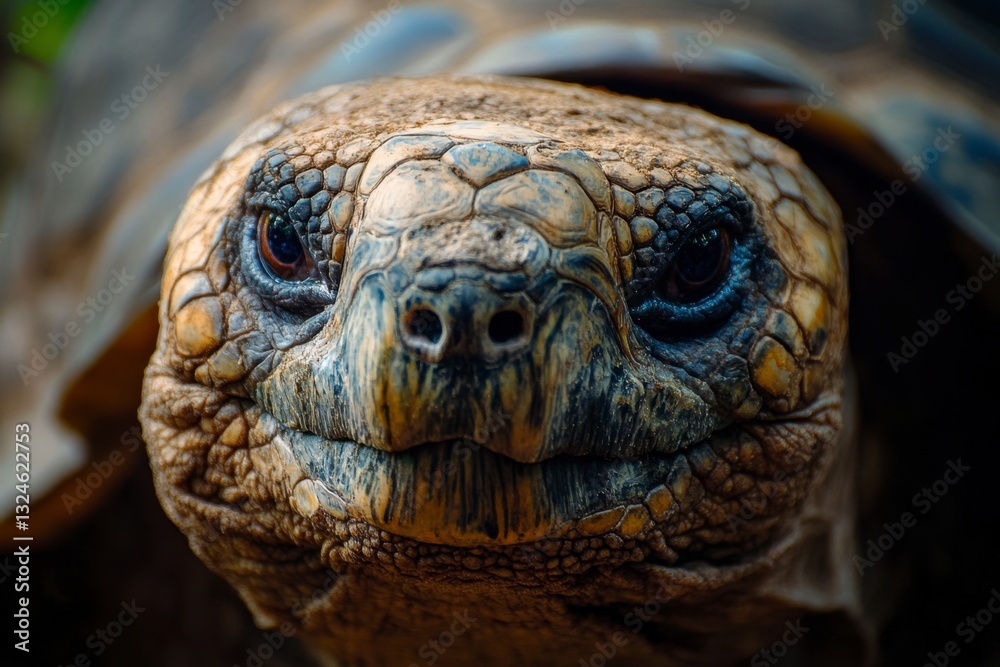 Close-up of a Tortoise Head with Intricate Scales and Intense Eyes, Natural Texture and Pattern Detail Close-up of a Tortoise Head with Intricate Scales and Intense Eyes, Natural Texture and Pattern Detail