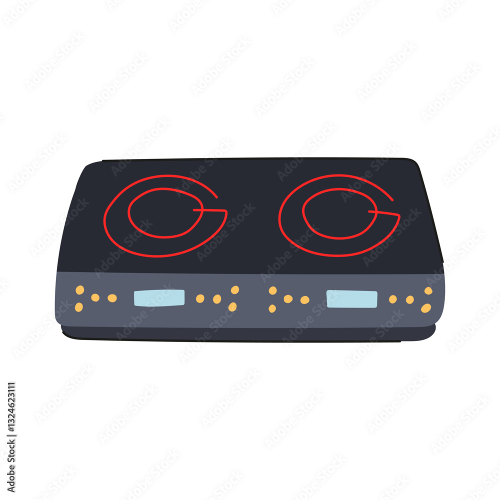 Fototapeta premium cookware introduction cooktop cartoon vector illustration