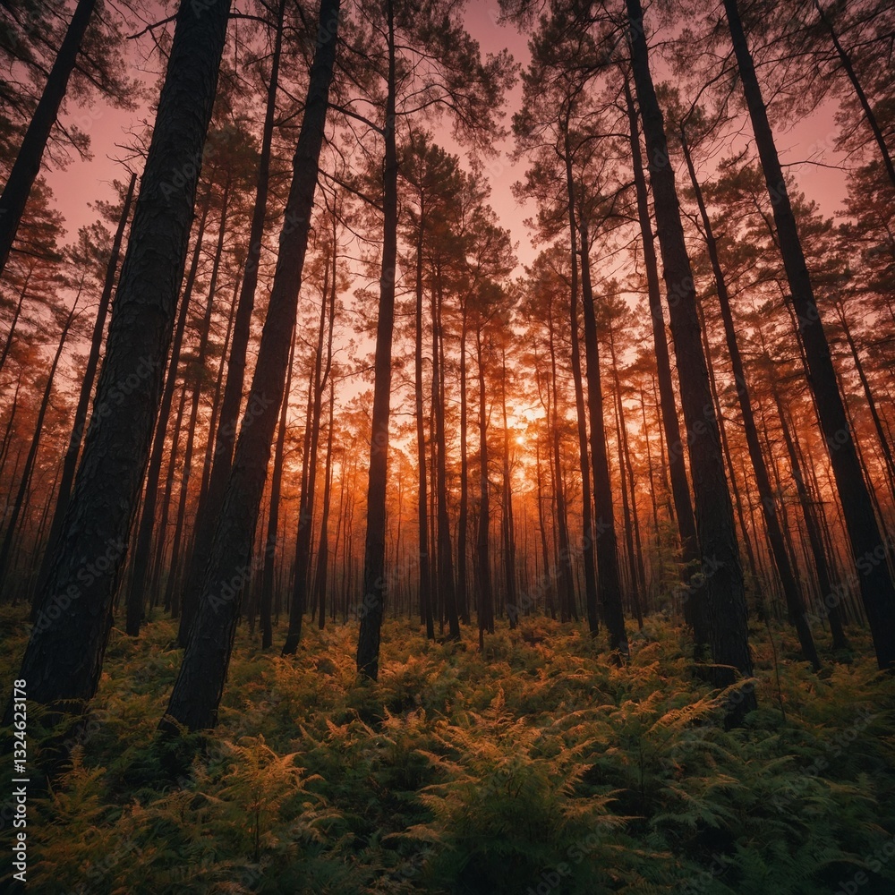 Obraz premium sunset in the forest