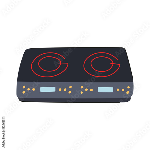 cookware introduction cooktop cartoon vector illustration