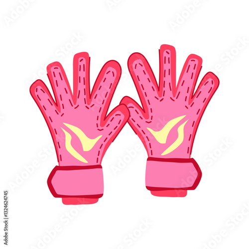 closure goalkeeper gloves cartoon vector illustration