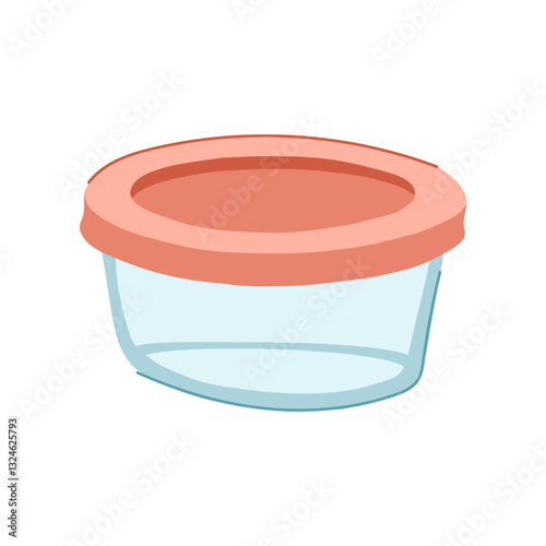 airtight glass food storage container cartoon vector illustration