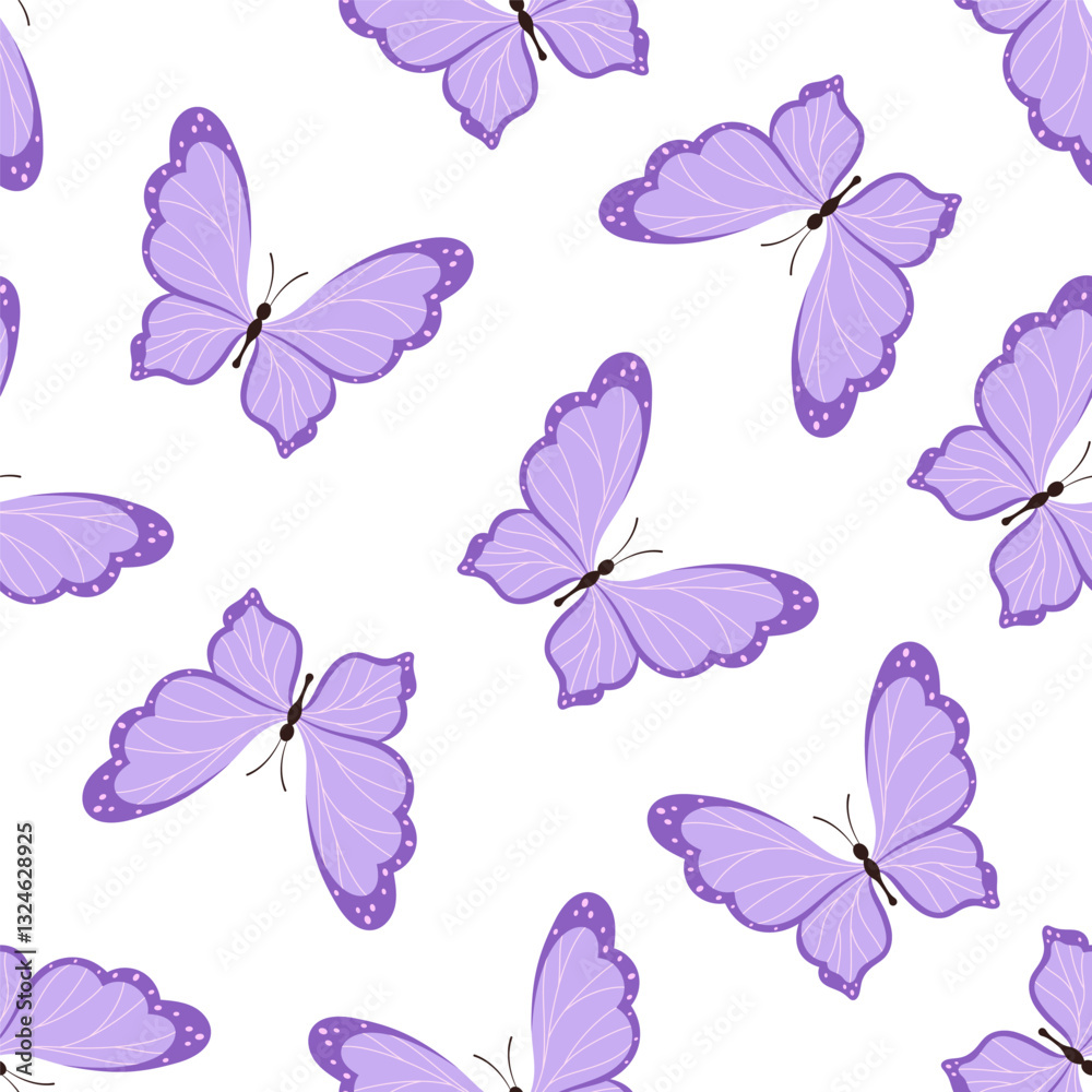 Obraz premium butterfly seamless pattern, flat style
