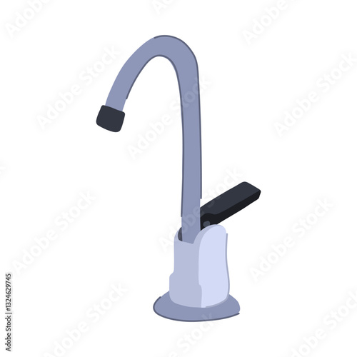 water faucet low flow cartoon vector illustration