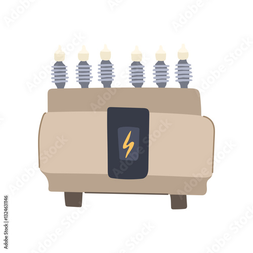 efficiency electrical transformer cartoon vector illustration