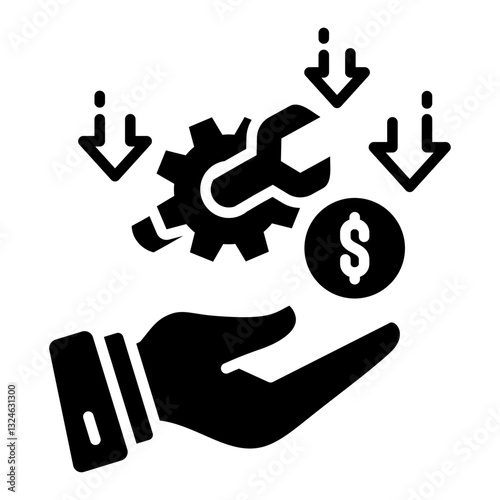 Cost Savings icon in Glyph Style. Simple Vector Design. Simple Vector Glyph Icon