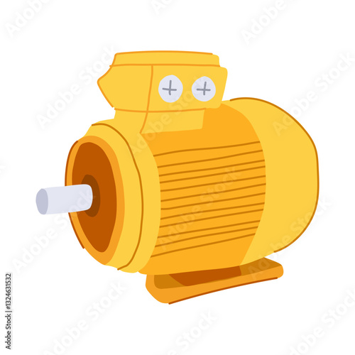 commutator electric motor cartoon vector illustration