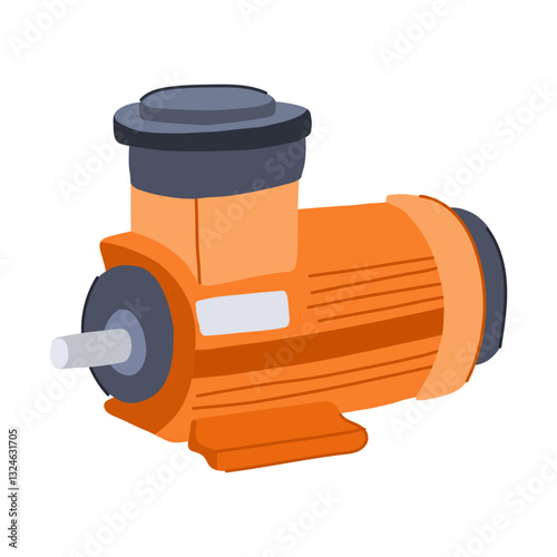 brushless electric motor cartoon vector illustration