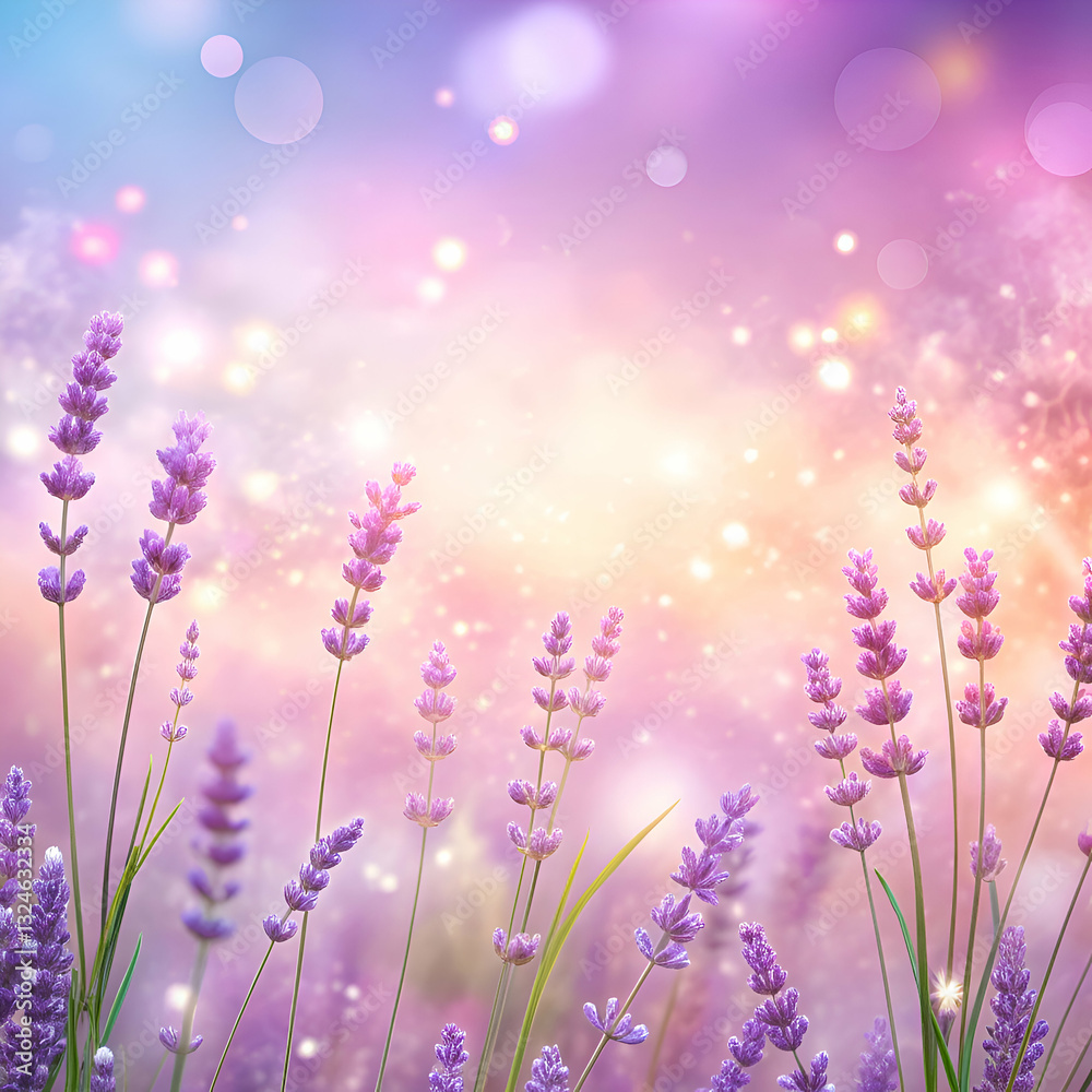 Fototapeta premium Lavender Flowers in a Soft Focus Field
