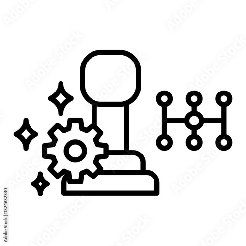 Transmission icon in Outline Style. Simple Vector Design. Simple Vector Outline Icon