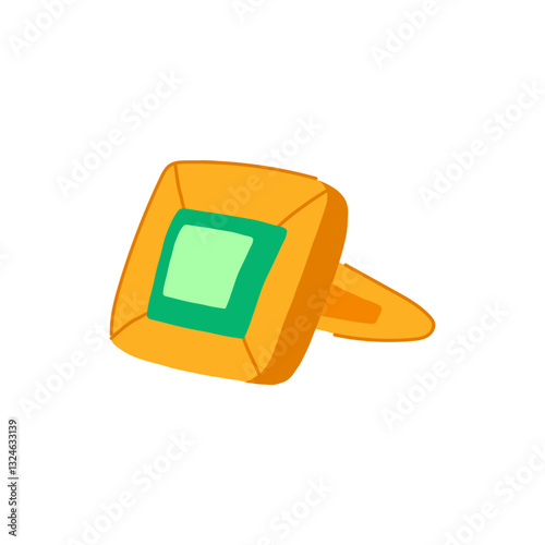 black cufflinks cartoon vector illustration