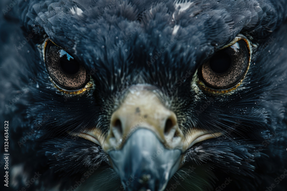 Fototapeta premium Peregrine Falcon Eye Close-Up: Symbol of Speed and Precision for Technology Branding