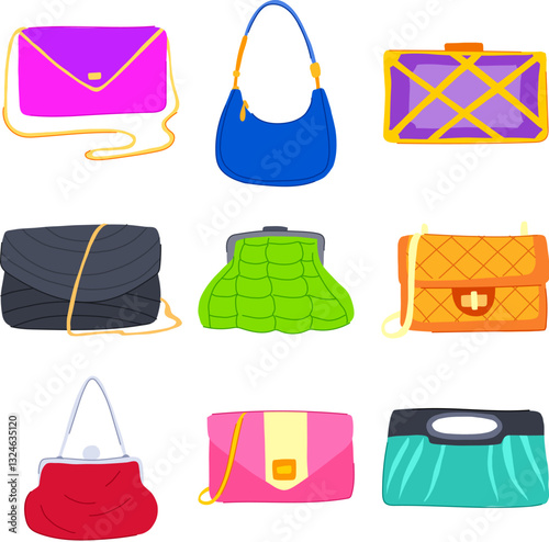 clutch set cartoon vector illustration