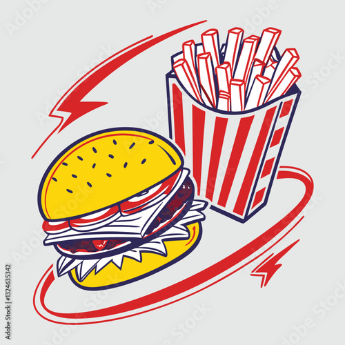 fast food logo vector illustration