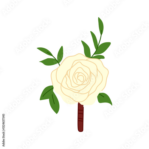 event boutonniere cartoon vector illustration