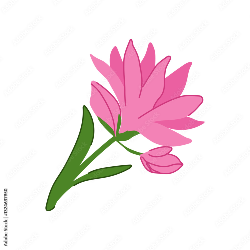 Obraz premium floral boutonniere cartoon vector illustration