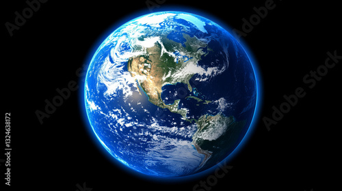 Wallpaper Mural High resolution image of planet Earth from space with glowing city lights, swirling clouds, and illuminated atmosphere, perfect for global technology, environment, and communication themes. Torontodigital.ca