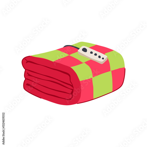 throw blanket heated cartoon vector illustration