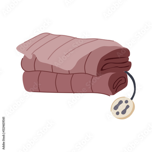 snuggle blanket heated cartoon vector illustration