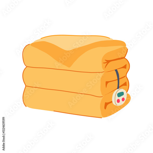 cozy blanket heated cartoon vector illustration