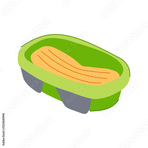 temperature bathtub baby cartoon vector illustration