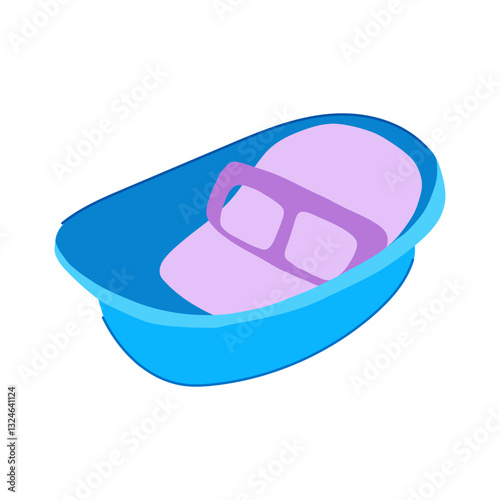 safety bathtub baby cartoon vector illustration