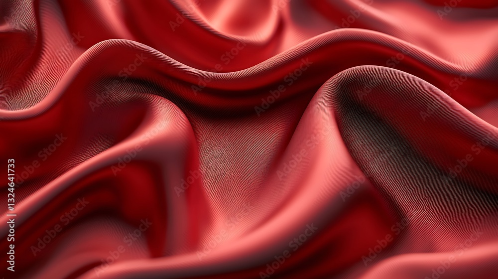Fototapeta premium Red Satin Fabric Texture Background