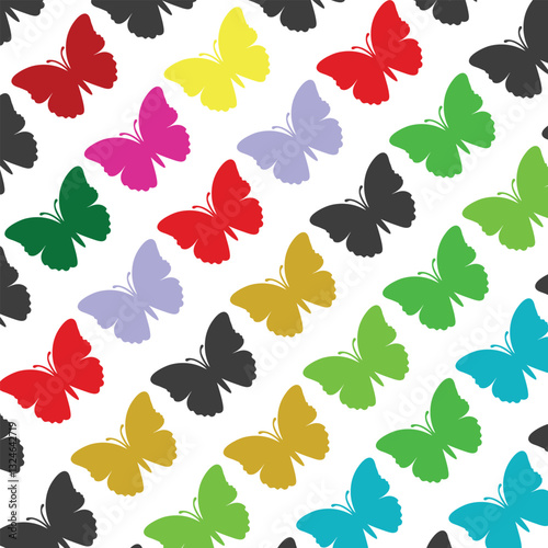 Abstract Seamless Watercolor Butterfly Pattern.