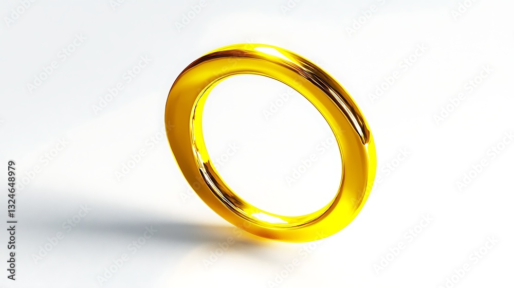 Golden Ring for White Background, 3D Render. Golden Ring for White Background, 3D Render.