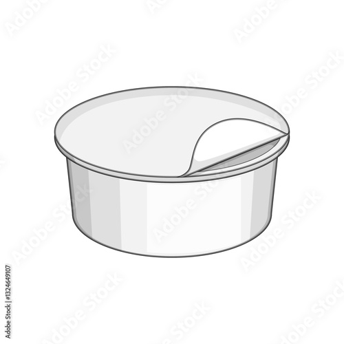 recyclable yogurt container cartoon vector illustration