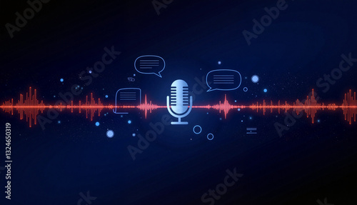 Digital assistant responding to voice command with sound waves, technology