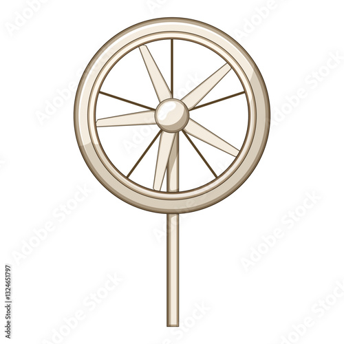 inverter wind turbine home use cartoon vector illustration