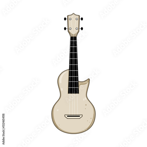 electric ukulele cartoon vector illustration