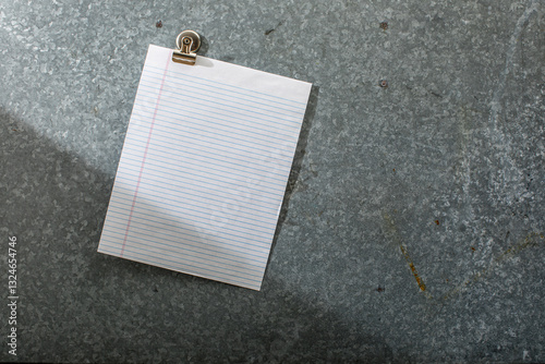 Striped paper on galvanized magnet board