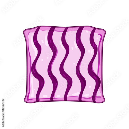 bed throw pillows cartoon vector illustration