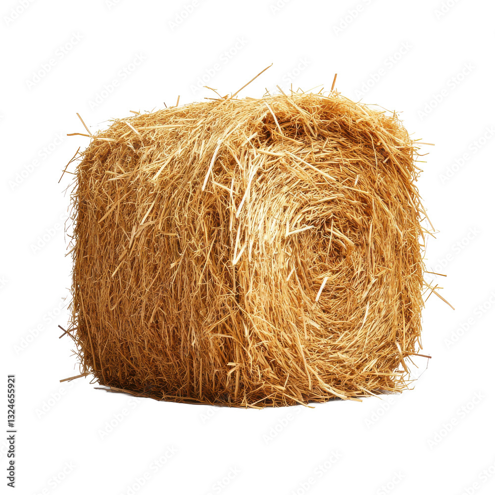 Square Hay Bale, Golden Haystack, Rural Farm Harvest, Agricultural Produce, Dry Straw, Countryside Scene Square Hay Bale, Golden Haystack, Rural Farm Harvest, Agricultural Produce, Dry Straw, Countryside Scene