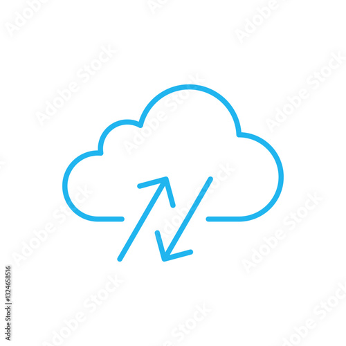 Upload and download icon vector design. Editable stroke.