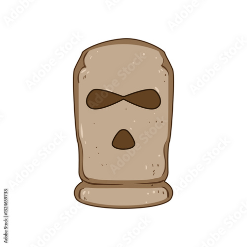 snow ski mask cartoon vector illustration