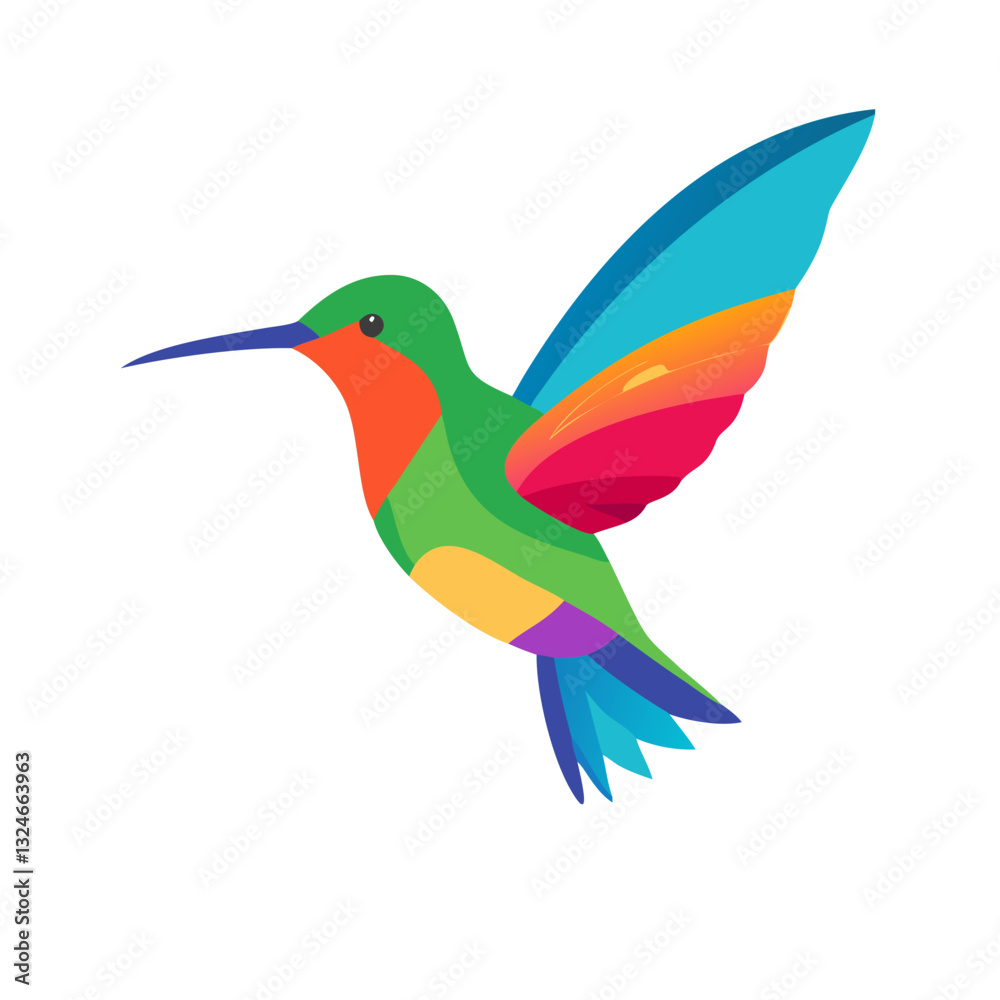 Obraz premium A Colorful Humming bird Flight