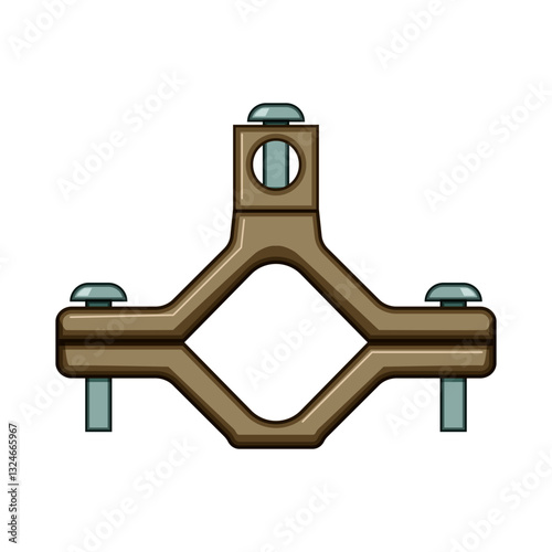 support pipe clamp cartoon vector illustration